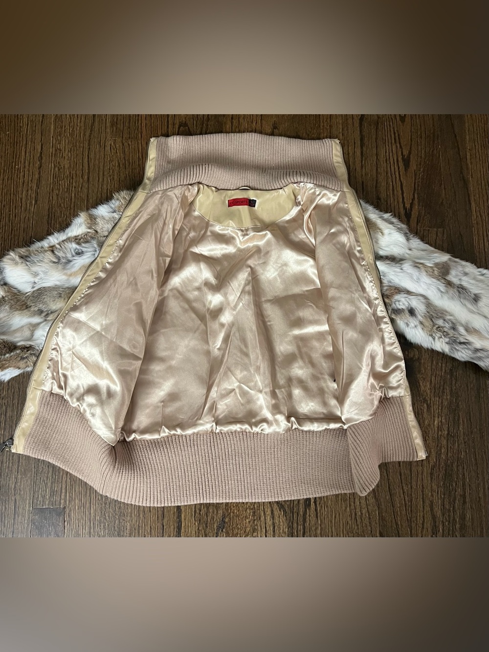 Genuine Rabbit Fur Shell Jacket - Neutral Tones - Picture 3 of 6
